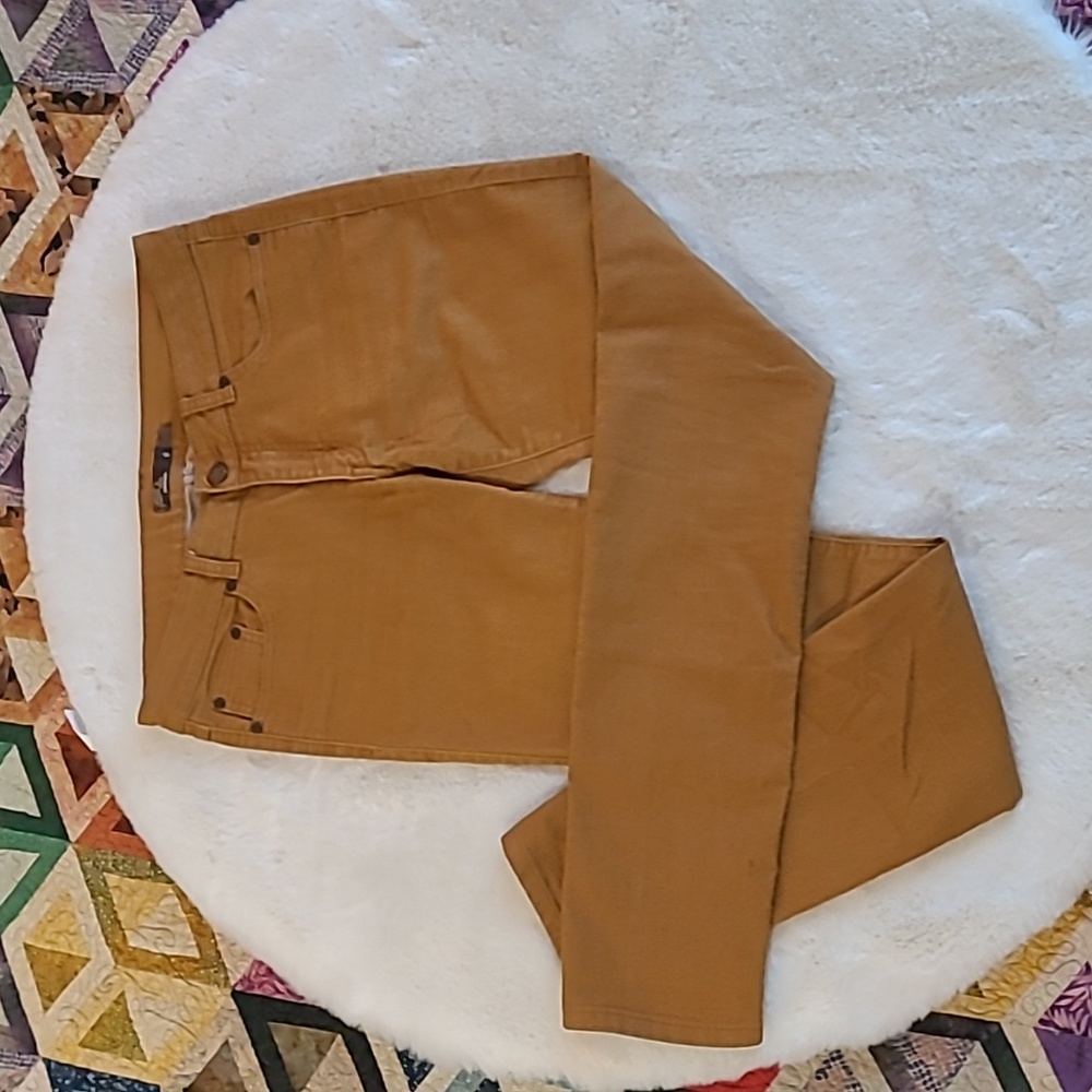 Prana Mustard Yellow Skinny Casual Boho Hippie Cozy Pants Size 8